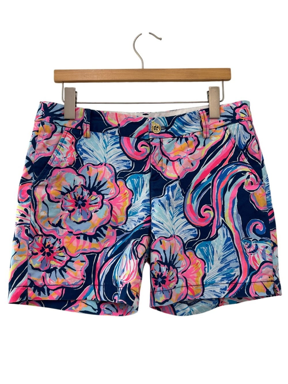 Lilly Pulitzer Jayne Stretch Shorts Nauti Navy Boho Bateau Size 6